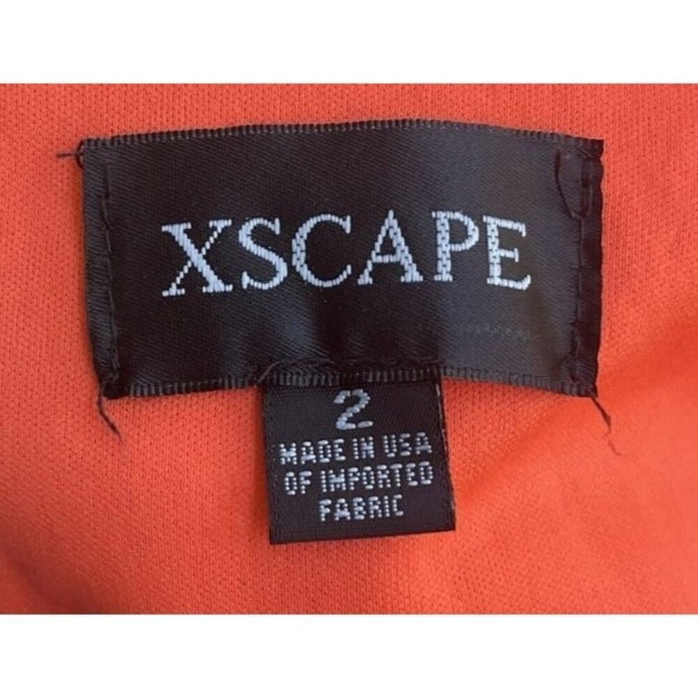 Xscape Dress Size 2 Formal Long Cocktail Evening Orange One Shoulder Orange Maxi - Picture 8 of 8